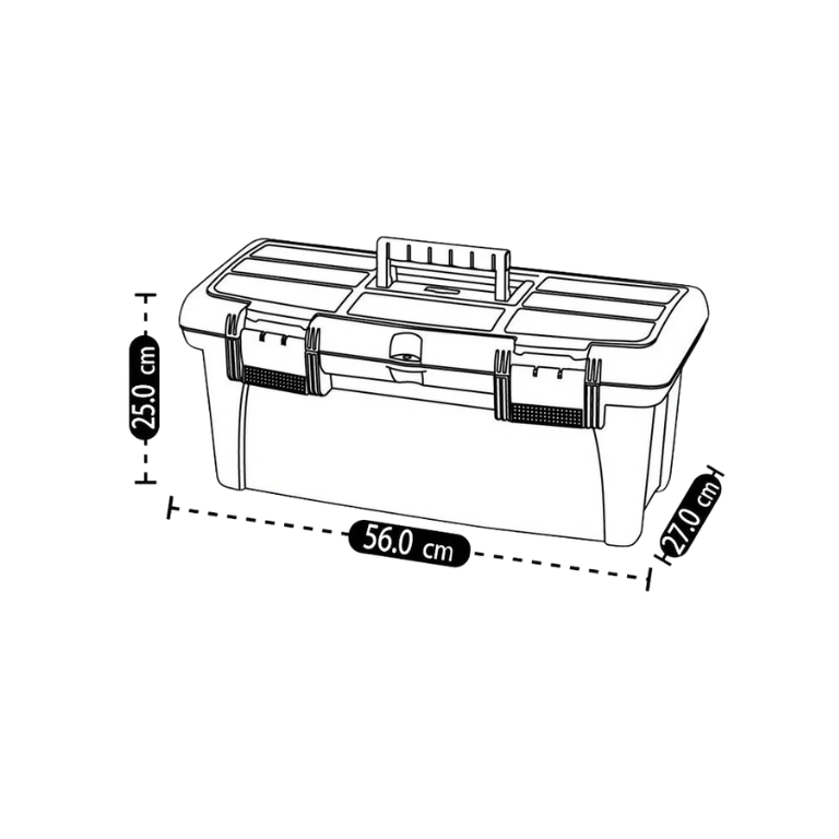 Caja De Herramientas 22" Con Tapa Organizadora Cerradura Plástica - Imagen 2