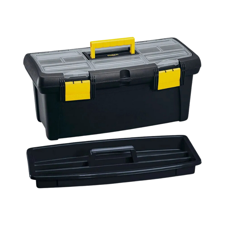 Caja De Herramientas 22" Con Tapa Organizadora Cerradura Plástica