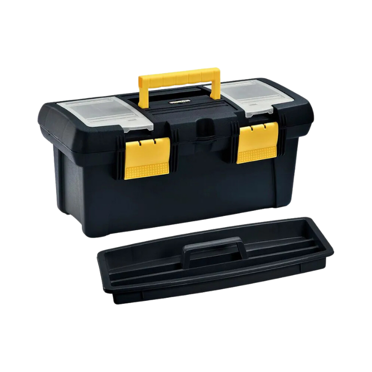 Caja Herramientas De 18" Con Tapa Organizadora Cerradura Plástica